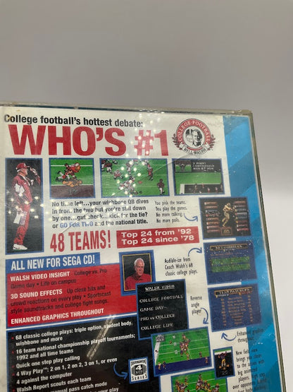 Bill Walsh College Football Sega CD Used