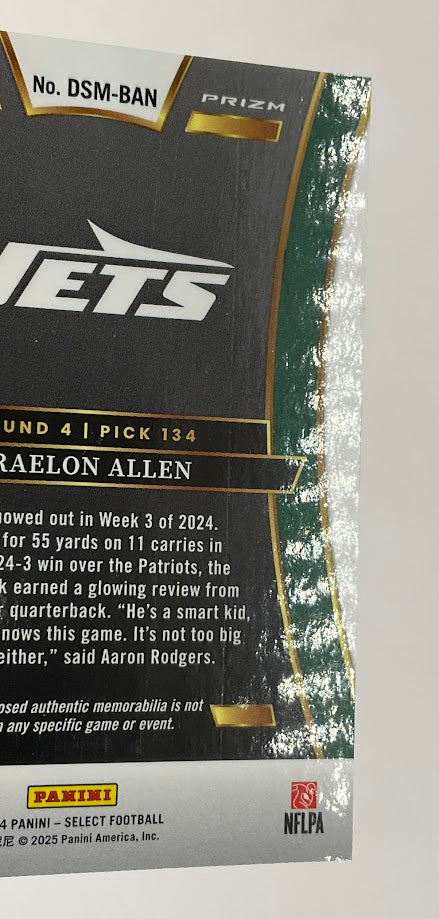 Braelon Allen 2024 Panini Select Red Prizm Swatch RC #DSM-BAN