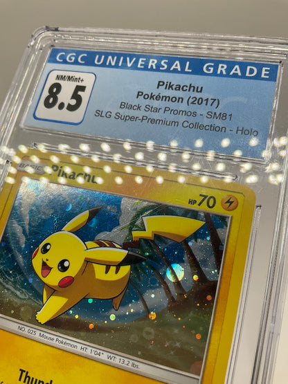 Pikachu Pokemon SLG Super Premium Collection Holo #SM81 CGC 8.5
