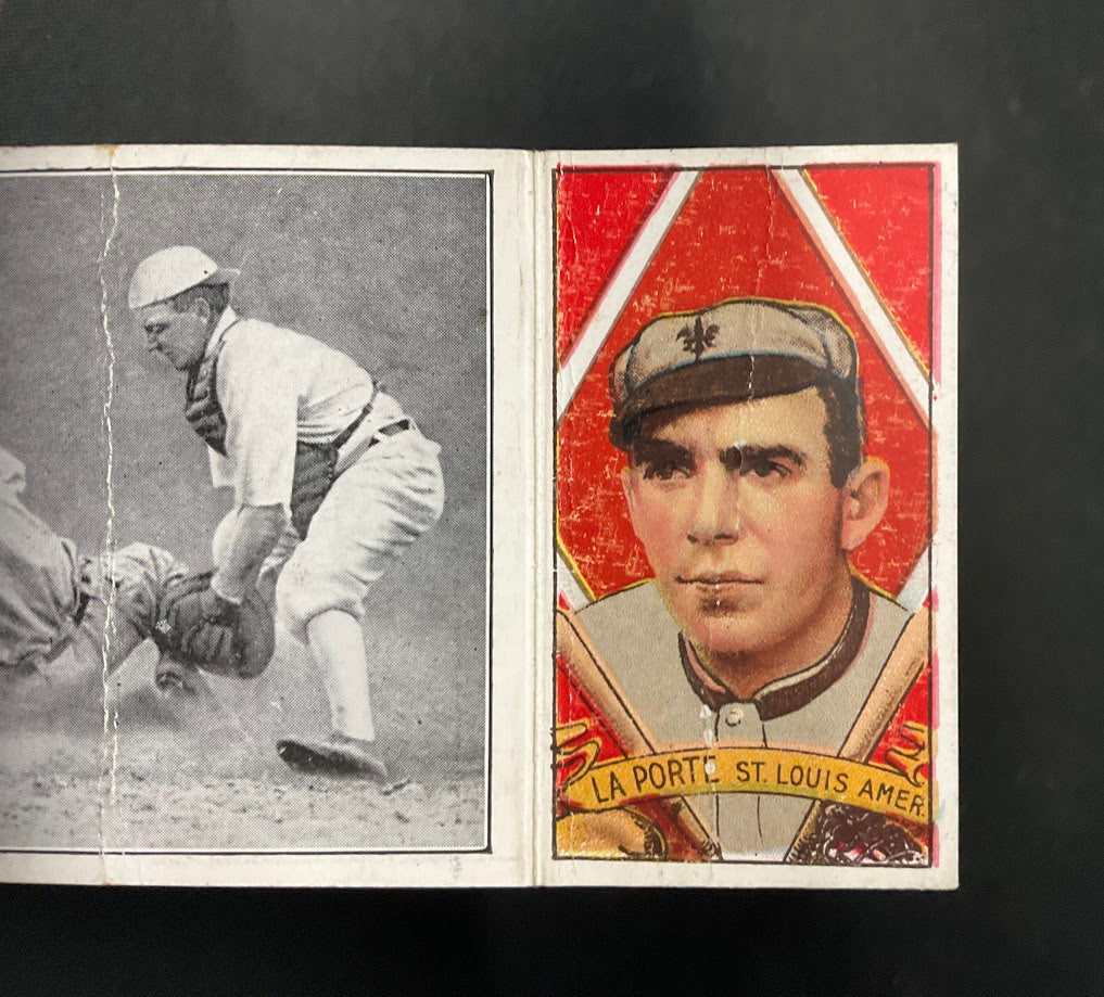 Frank LaPorte RJ Wallace 1912 Hassan Triple Fold A Close Play at Home Plate PR