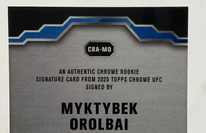 Myktybek Orolbai 2025 Topps Chrome Orange Refractor RC Auto 25/25 #CRA-MO