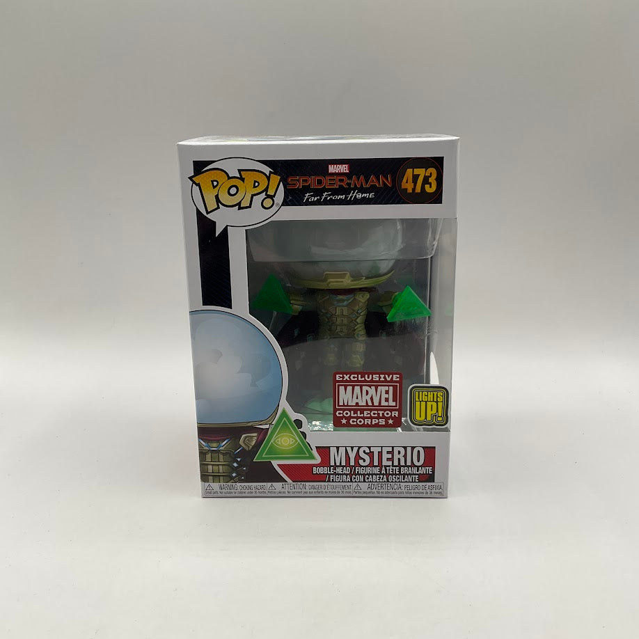 Mysterio Funko Pop! Spider-Man Far From Home #473 Marvel Collector Corps Lights Up
