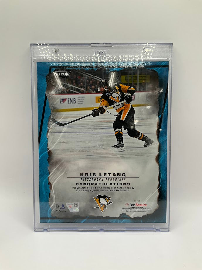 Kris Letang Underwraps Emanate Auto Pittsburgh Penguins 05/10 Fanatics COA