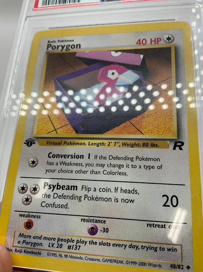 Porygon Pokemon Team Rocket 1st Edition #48 PSA 9