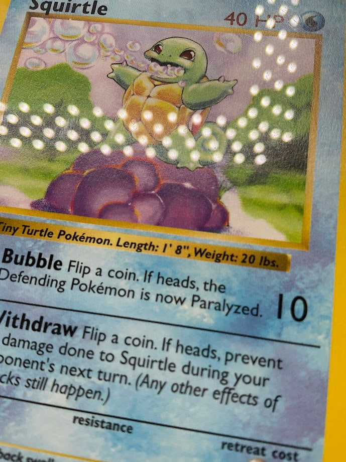 Squirtle Pokemon Base Set Shadowless #63 PSA 8