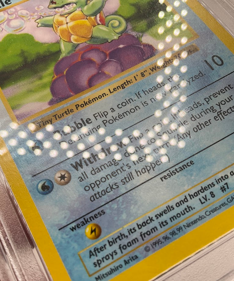 Squirtle Pokemon Base Set Shadowless #63 PSA 8