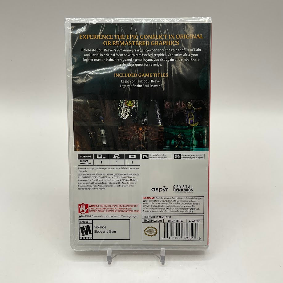 Legacy Of Kain: Soul Reaver 1 & 2 Remaster [Slipcover Ed] Nintendo Switch Sealed