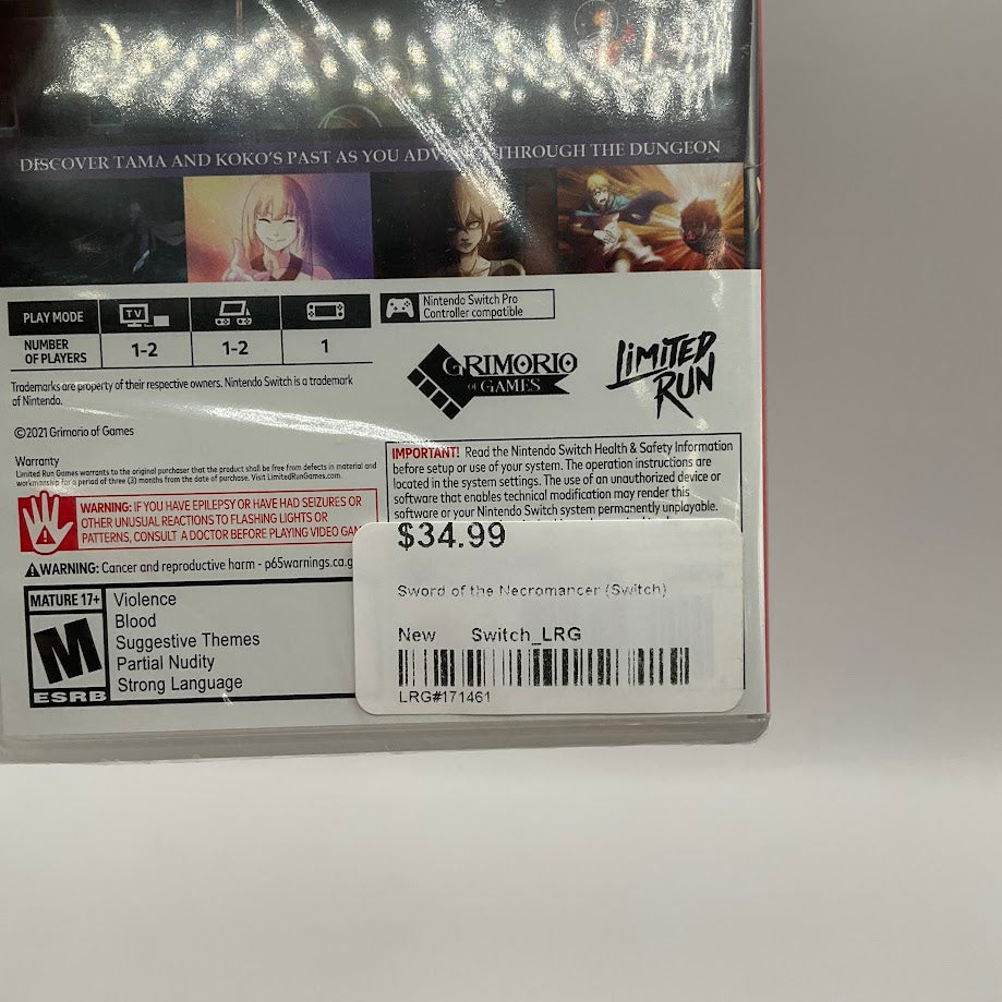Sword of the Necromancer Nintendo Switch Sealed
