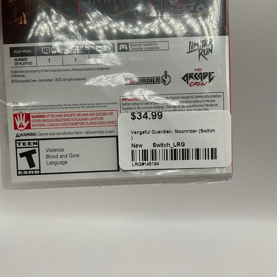 Vengeful Guardian: Moonrider Nintendo Switch Sealed