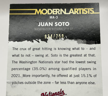 Juan Soto 2022 Topps Gallery Modern Artists 034/250#MA-3 - Collector Store LLC