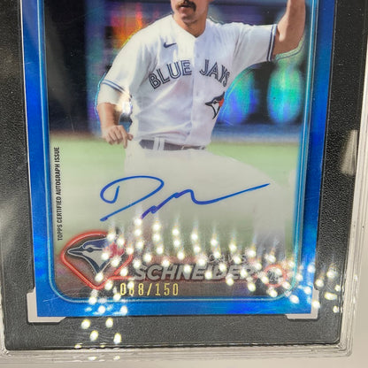 Davis Scheider 2024 Topps Chrome Blue Refractor RC Auto 88/150 SGC 10 / 10