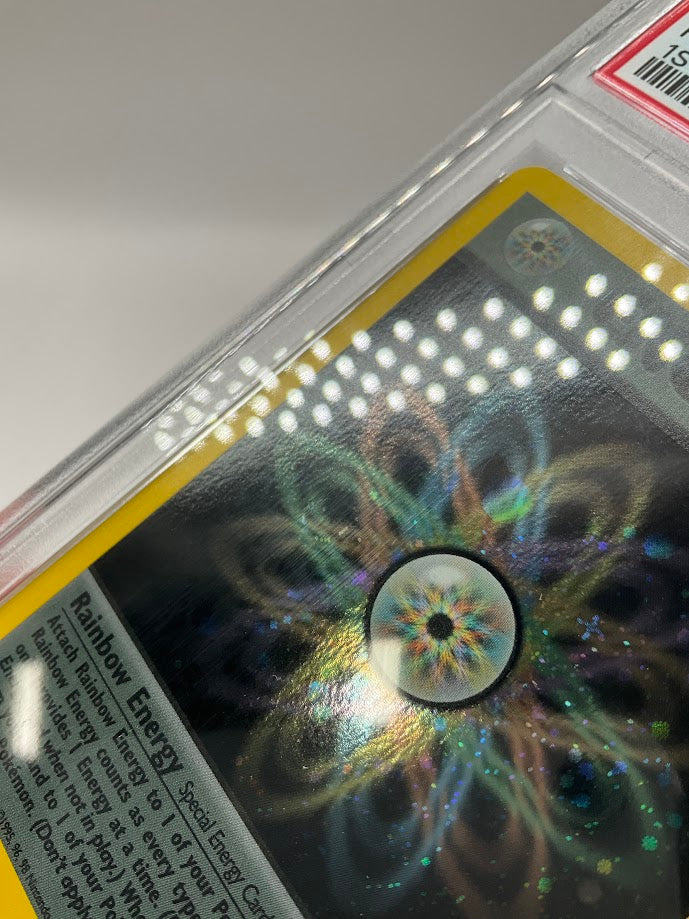 Rainbow Energy Pokemon Team Rocket Holo 1st Edition #17 PSA 8