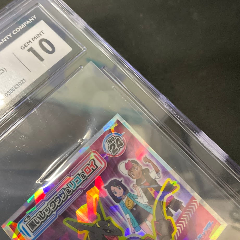 Black Rayquaza & Liko & Roy Pokemon Horizons Stickers Lotte #24 CGC 10