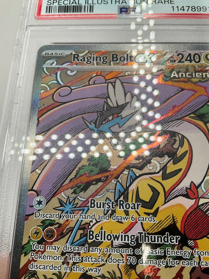 Raging Bolt ex Pokemon Prismatic Evolutions Special Illustration Rare #166 PSA 9