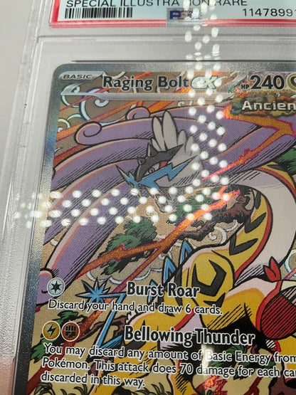 Raging Bolt ex Pokemon Prismatic Evolutions Special Illustration Rare #166 PSA 9