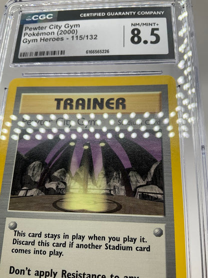 Pewter City Gym Pokemon Gym Heroes #115 CGC 8.5