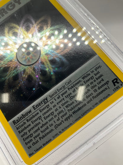 Rainbow Energy Pokemon Team Rocket Holo 1st Edition #17 PSA 7