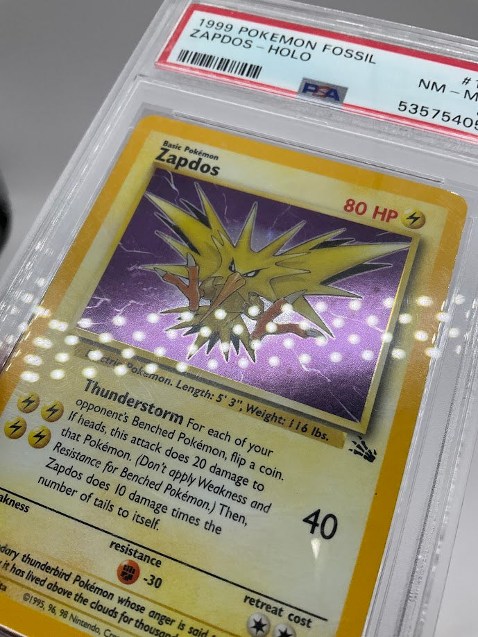 Zapdos Pokemon Fossil Holo #15 PSA 8