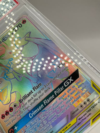 Charizard & Braixen GX Pokemon Cosmic Eclipse Secret Full Art #251 PSA 9