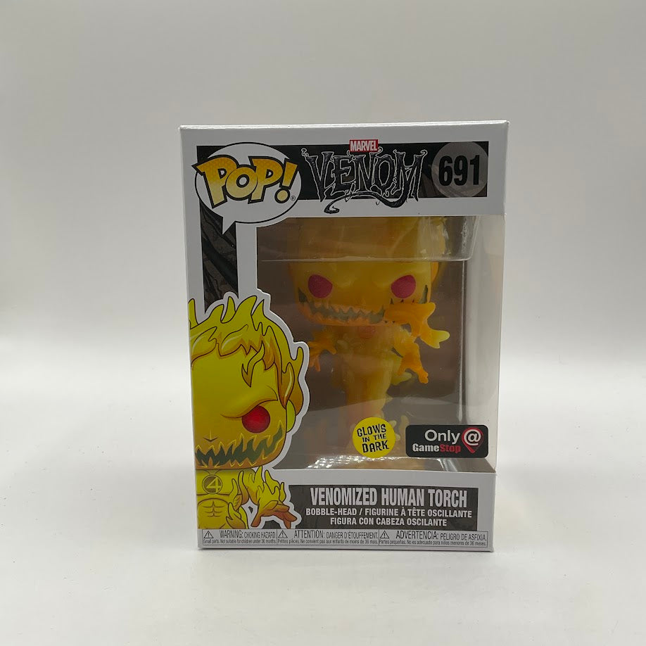 Venomized Human Torch Funko Pop! Venom #691 GITD GameStop Exclusive
