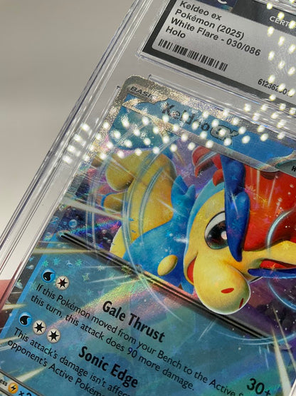 Keldeo ex Pokemon White Flare Holo #030 CGC 8