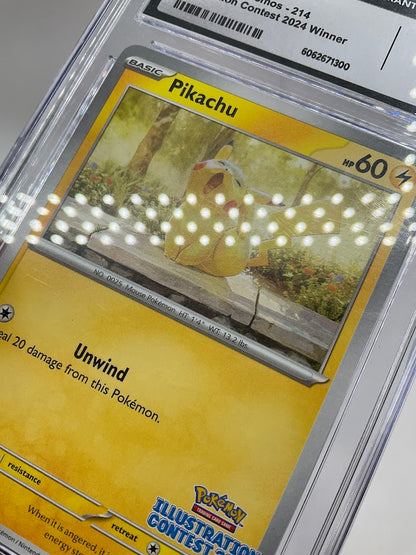 Pikachu Pokemon Illustration Contest 2024 Winner Promo #214 CGC 9