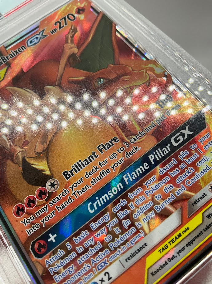 Charizard & Braixen GX Pokemon Cosmic Eclipse #22 PSA 8