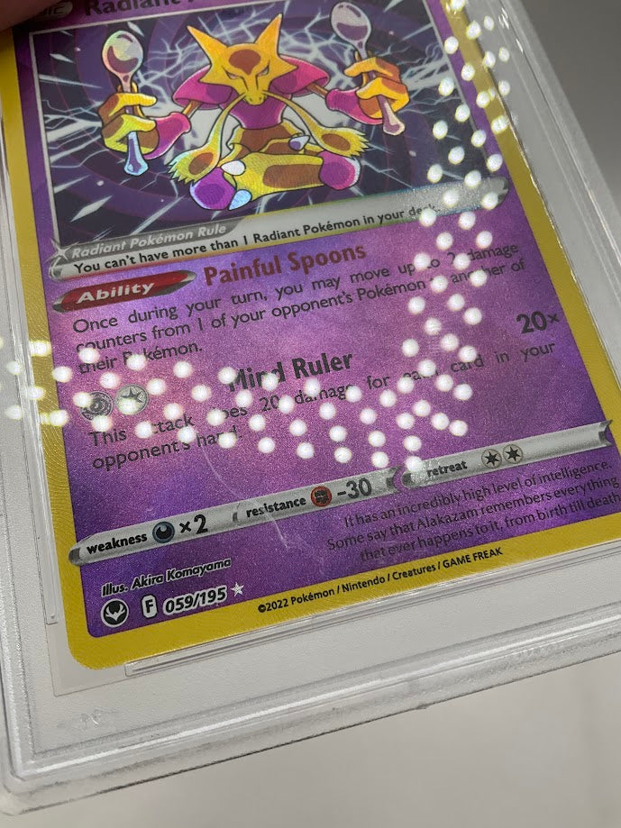 Radiant Alakazam Pokemon Silver Tempest #059 PSA 9