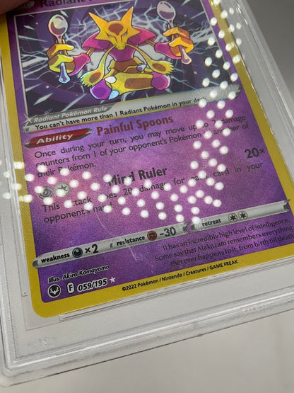 Radiant Alakazam Pokemon Silver Tempest #059 PSA 9