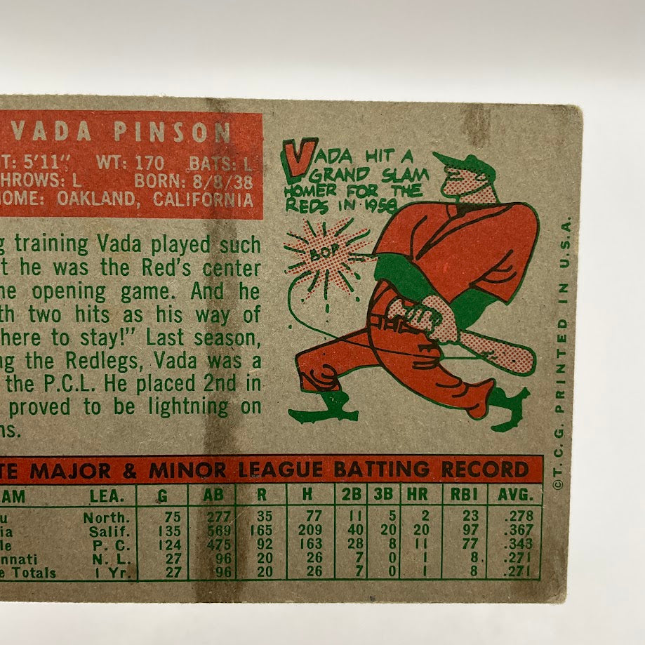 Vada Pinson 1959 Topps #448 Cincinnati Redlegs VG - Collector Store LLC