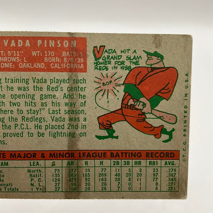 Vada Pinson 1959 Topps #448 Cincinnati Redlegs VG - Collector Store LLC