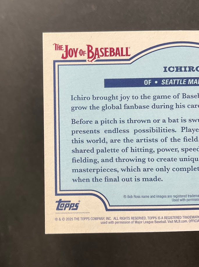 Ichiro Suzuki 2025 Topps x Bob Ross The Joys of Baseball 07/10 #69、Collector Store LLC、kayou