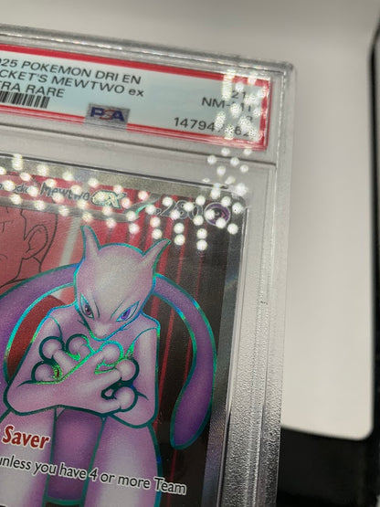 Rocket's Mewtwo ex Pokemon Destined Rivals Ultra Rare #213 PSA 8