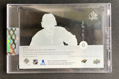 Liam Ohgren 2024-25 Upper Deck Clear Cut SPA Sign of the Times Clear Card Auto