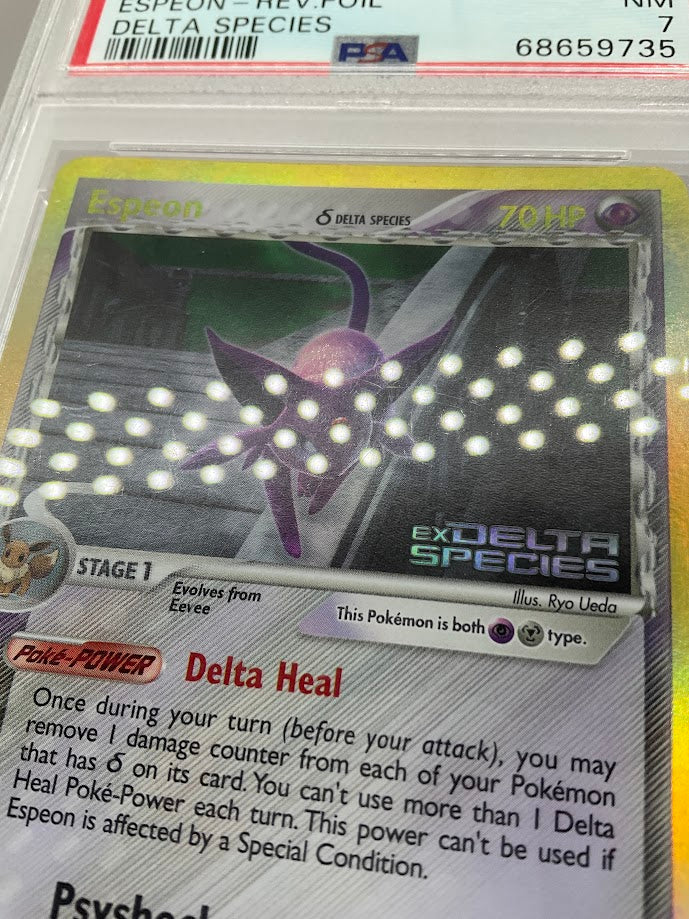 Espeon Pokemon Delta Species Reverse Holo #4 PSA 7、Collector Store LLC Gaming、kayou