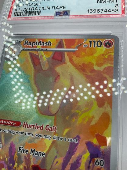 Rapidash Pokemon Destined Rivals Illustration Rare #189 PSA 8