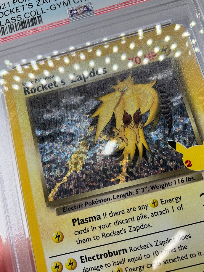 Rocket's Zapdos Pokemon Celebration Classic Collection Gym Challenge Holo PSA 10