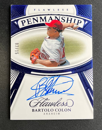 Bartolo Colon 2024 Panini Flawless Penmanship Blue Auto 02/15 #FP-BC