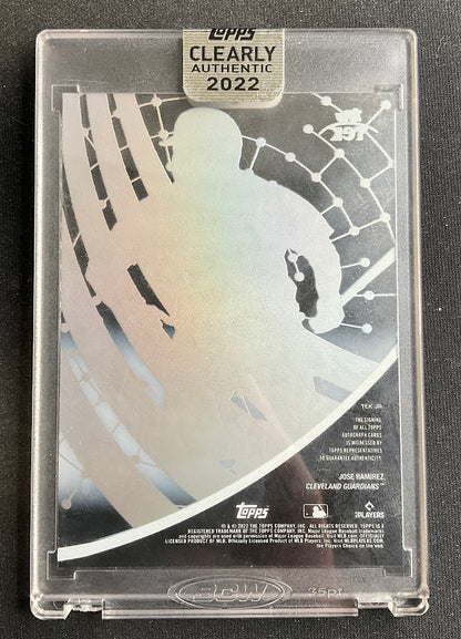 Jose Ramirez 2022 Topps Clearly Authentic Tek Auto 34/50 #TEK-JR