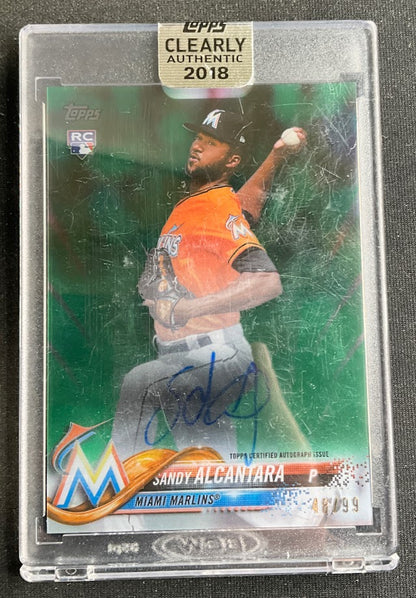 Sandy Alcantara 2018 Topps Clearly Authentic Green RC Auto 48/99 #CAA-SA