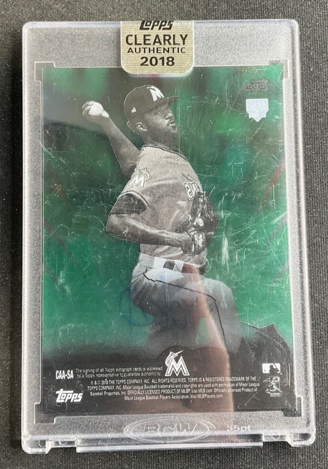 Sandy Alcantara 2018 Topps Clearly Authentic Green RC Auto 48/99 #CAA-SA