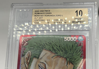 Roronoa Zoro One Piece Romance Dawn Alternate Art #OP01001 Beckett 10
