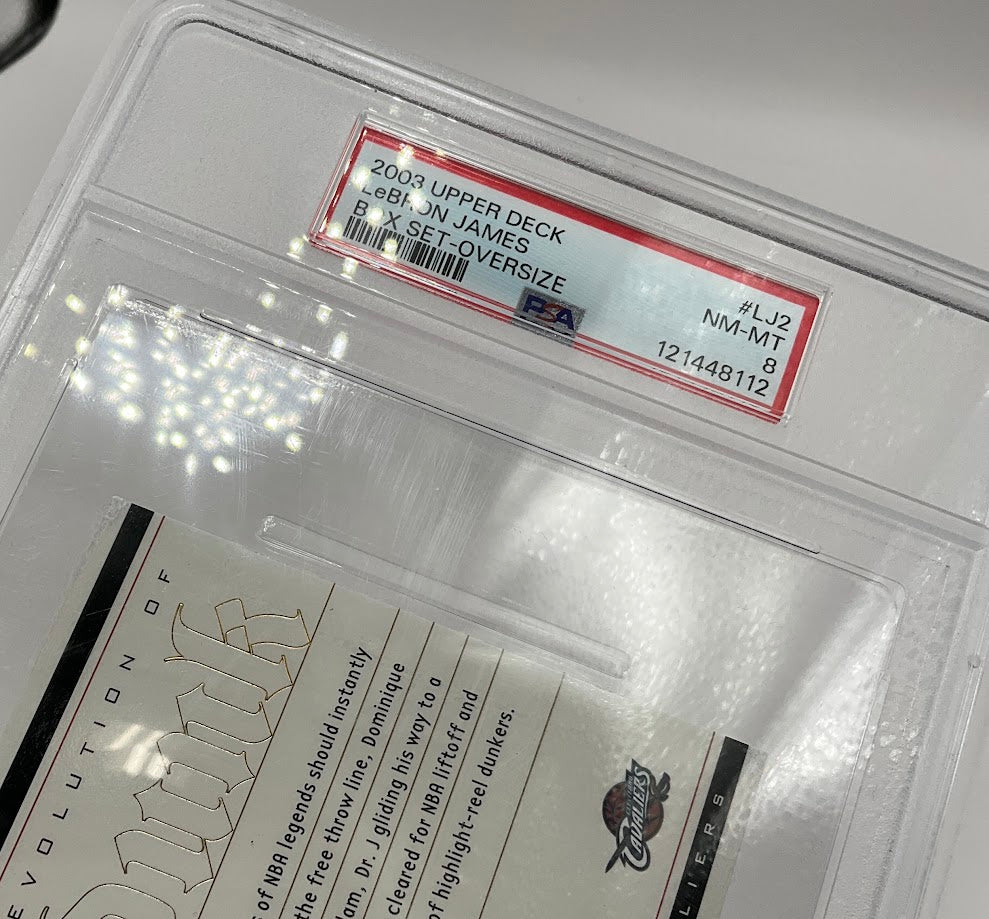 LeBron James 2003 Upper Deck Box Set Oversize Evolution of the Dunk #LJ2 PSA 8