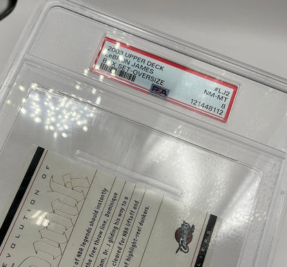 LeBron James 2003 Upper Deck Box Set Oversize Evolution of the Dunk #LJ2 PSA 8