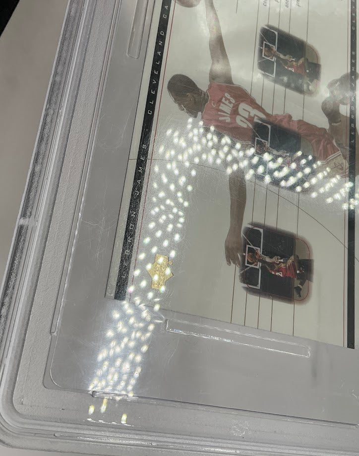 LeBron James 2003 Upper Deck Box Set Oversize Evolution of the Dunk #LJ2 PSA 8
