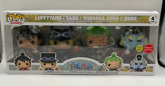 Luffytaro Sabo Roronoa Zoro Jinbe Funko Pop! One Piece 4 Pack GITD GameStop
