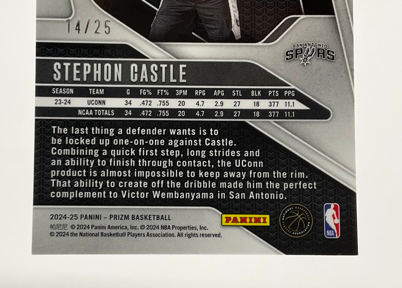 Stephon Castle 2024-25 Panini Prizm Green Pulsar Prizm RC 14/25 #234