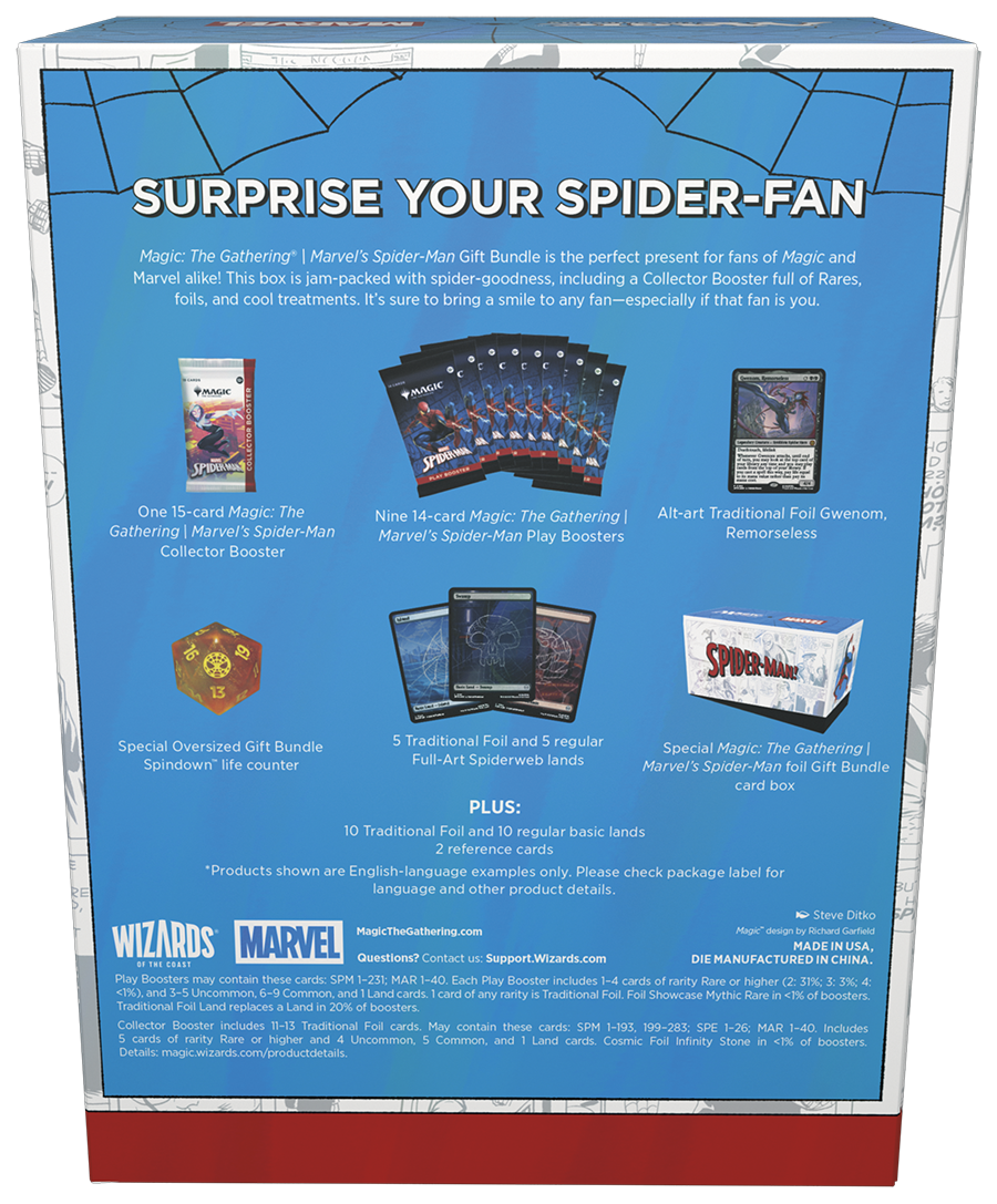 shop deals on mtg marvel's spider-man cards Magic the Gathering: Spiderman Gift Bundle %20They%20contain%20a%20little%20bit%20of%20everything%20to%20get%20a%20players%20collection%20off%20the%20ground%2C%20plus%20an%20oversized%20Spindown%20life%20counter%20themed%20after%20the%20set.Contents%3A%26bull%3B%209%20Marvels%20Spider Style:Both (2ct) Wolverine Mtg Deck Box Graveyard Strategies