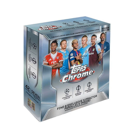 2025-26 Topps Chrome UEFA Club Competitions Soccer Mega Box