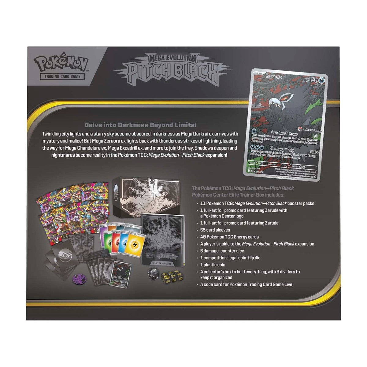 Pokemon: Mega Evolution Pitch Black Pokemon Center Elite Trainer Box (ME05)